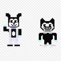Bendy And The Ink Machine Pixel Art Iron on Heat Transfer Printing Vinyl Patches Sticker for Clothes DIY Appliques Washable Patches black