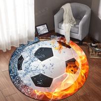 Futbolo kilimas svetainei Futbolo krepšinio kilimėlis beisbolo apvalus didelis kilimėlis vaikams žaidimų kilimėlis Dovanų namų dekoravimas Diameter 80cm orange