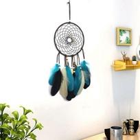 Dream Catcher Drobė Gėlė Juoda Mėlyna Balta Plunksnos Svajonių gaudyklė
