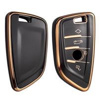 TPU „Golden Edge“ stiliaus automobilio raktų dėklo dangtelis, skirtas BMW X3 X5 X6 F30 F34 F10 F20 G20 G30 G01 G02 G05 F15 F16 1 3 5 7 serijai gray