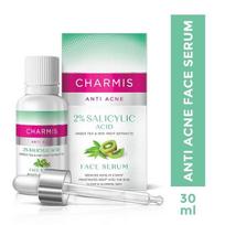 Charmis Serumas nuo spuogų veidui, skirtas švariai ir švytinčiai odai, 30 ml buteliukas balta