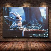 solid Wood Frame Ori and the Blind Forest Canvas Painting Poster Print Ori and the Will of the Wisps Wall Art Picture for Living Room Home Decor 15*20cm(with frame)