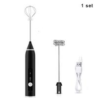 Waterproof Electric Milk Frother 2 Whisk Hand Milk Foamer Kitchen Mixer For Coffee Egg Beater Drinks juoda