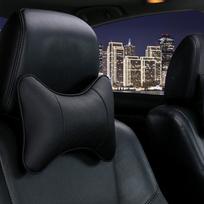 Automobilio universali sėdynės galvos atrama dvipusė PU odinė kaklo atminties pagalvėlė galvos atrama apsauginis paminkštinimas automobilių kelionėms Red wine 1pc brown
