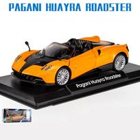 1/24 mastelio „Huayra Roadster Diecast“ automobilio modelio žaislas, patraukiama atgal žaislinė transporto priemonė su garsu ir šviesa vaikams, mažiems berniukams, mergaitėms, dovanų kolekcija 1/24-19.7x8.2x4.5cm oranžinė
