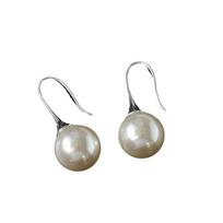 Simple and Versatile Black Agate Pearl Ear Hook Earrings for Female Niche Retro Personalized Commuting Earrings and Earrings Wholesale 3.7cm gray