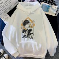 Genshin Impact hoodies women Fleece graphic long sleeve top anime pulls female anime clothing Unisex 2XL white