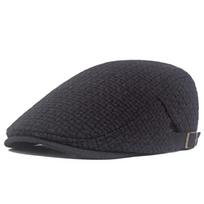 Warm Beret Men's Autumn Winter British Knitted Cap Wool Forward Cap Female Paintsman's Cap juoda
