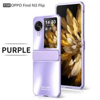 Galvanizuotas kietų šarvų telefono dėklas, skirtas OPPO Find N3 Flip 5G N3flip Findn3flip vyrių apsauga nuo kritimo ir smūgiams atsparus dangtelis OPPO Find N3 Flip violetinė