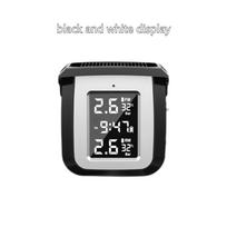 Saulės energija varomas padangų slėgio daviklis Motociklas Belaidis padangų slėgio monitorius Stebėjimo sistema Atsparus vandeniui black white display juoda