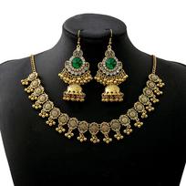 3pcs/set Ethnic Vintage Bohemian Necklace Earrings Women Collar Jewelry Set gray