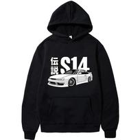 Anime Initial D spausdintas gobtuvas Vyriški Moteriški Laisvalaikio madingi marškiniai su gobtuvu ilgomis rankovėmis megztiniai megztiniai Negabaritiniai unisex drabužiai S