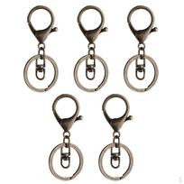 Set Of 5PCS Lobster Clasps With Split Rings Jewelry Making Acccesories DIY Bronze 65mm gray