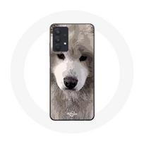 Coque pour Samsung Galaxy A32 5G Samoyède Gris Race de chiens pilka