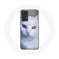 Coque pour Samsung Galaxy A32 5G Turc de van Chat oeil bleu et oeil jaune geltona