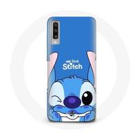 Dėklas - Samsung - Galaxy A70 - Mielas Stitch - Minkštas - Apsauga vaikams mėlyna