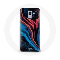 Dėklas, skirtas Samsung Galaxy A6 2018 Abstract Texture Blue Black Red