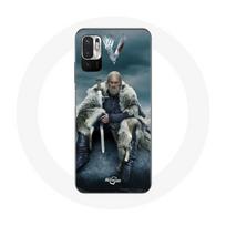 Coque - Vikings - Xiaomi Redmi Note 10 5G - Souple - Gris - Ragnar Lothbrok logo V Epée pilka