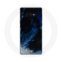 Coque pour Samsung Galaxy Note 9 Nuages de fumée multicolore de bleu gris et noir sur fond noir