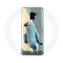 Coque pour Samsung Galaxy A8 Plus Perruches perroquets Bleu