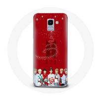 Coque pour Samsung Galaxy A6 2018 BTS Bangtan Garçons Fond Rouge Cadeau de Noël 2023 raudona