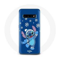 Coque pour Samsung Galaxy s10 edge Stitch neige Noël bleu