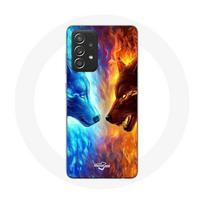 Coque pour Samsung Galaxy A52 Loup de Glace et de feu