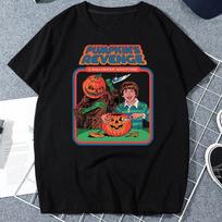 Satanistinis Pragaro Ullzang Marškinėliai Grim Evil Serijos Drabužiai Ateiviai Demonas Grim Reaper Vintažiniai Topai Moterims Unisex Helovino Gatvės Mados Marškinėliai 4XL gray