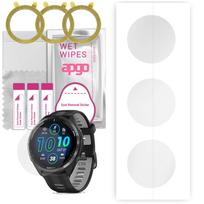 3x apgo hidrogelinė ekrano apsauga, skirta Garmin Forerunner 965, hidrogelio plėvelė, su pozicionavimo sluoksniu, kurį lengva montuoti