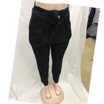 Women's Jeans Pod High Waist Raw Edge Lace Up Jeans Women's Pants S juoda