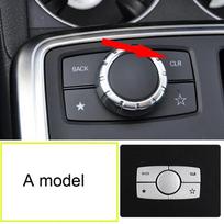 Automobilio aliuminio lydinio multimedijos mygtuko apdailos dangtelis lipdukas Mercedes Benz ML GL GLE klasei Color Silver