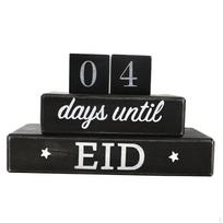 Ramadan Advent Calendar Countdown Block Lightweight DIY Table Ornament Eid Mubarak Decor for Bedroom juoda