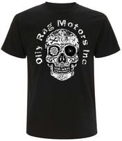 Motors Inc Skull Oily Rag Co Biker Motorcycle Sugar Skull Unisex T-Shirt S