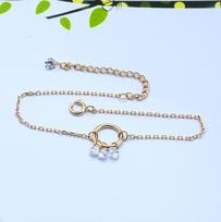 S925 Silver Plated 14K Gold Smart Bracelet Women's Niche Personality Circle Zircon Bracelet Dunli Jewelry 22CM gray
