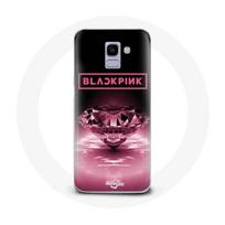 Case - Maniacase - Samsung Galaxy A6 2018 - Diamond Wallpaper - Kpop - Pink Logo juoda