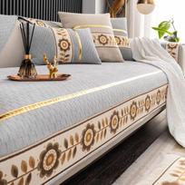 Sun Flower Gold Edge Sofa Cover for Living Room Non-slip Sofas Towel Couch Covers L Shaped Corner Sofa Mat Seat Pad Modern Home 70x70cm 1pcs gray