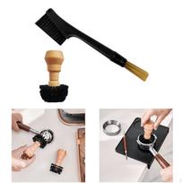 2 Pieces Coffee Tamper Cleaning Brush Filter Portafilter Espresso Fit 51mm and 54mm black
