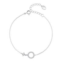 S925 Sidabrinė apyrankė Moteriška Sterling Sidabrinė Studentų nišos dizainas Paprastas šaltas stilius Geriausio draugo gimtadienio dovana rankų papuošalai Adjustable size white