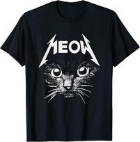 Meow Black Cat Kitty Rocks Unisex T-Shirt S