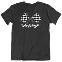 Lenktynių Vėliavos Automobilio Drago Juosta Šachmatinė Auto Hot Rod Raumenų Marškinėliai Unisex T-shirt S