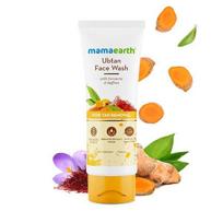 Mamaearth Ubtan Face Wash 100ml With Turmeric Saffron & Walnut | Tan Removal Exfoliating Cleanser For Bright Glowing Skin beige