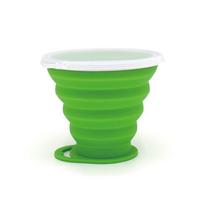 Travel Folding Silica Gel Cup Outdoor Sports Retractable Gargle Cup High Temperature Resistant Green Cup Travel Exercise Water Cup 270ml žalia