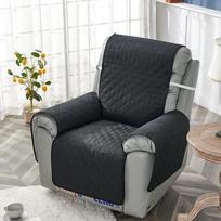 Anti-wear Recliner Sofa Cover Anti-Slip Quilted Couch Cushion Slipcover for Dogs Pets Kids Armchair Furniture Protector Washable 1 Seat Sofa Cover gray