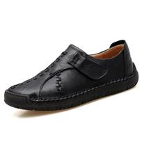 Leather Shoes Men Summer Sneakers Men Tenis Masculino Breathable Moccasins Men 38 juoda