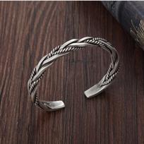 Fashionable retro Thai r braided twist open bracelet electroplated r jewelry bracelet for men