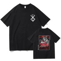 Berserk marškinėliai Guts Funny marškinėliai Unisex Cool Unisexga grafiniai marškinėliai Japonijos anime Moterų medvilnė Harajuku Unisexga Hip Hop Tops marškinėliai 3XL white