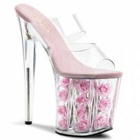 Moterų šokių platforma sandalai Batai 20 cm kulnas kulkšnis 10 cm platforma Sexy with Flower Rose Platforma YKC 34 white