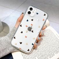 Skaidrus telefono dėklas iPhone 15 dėklui iPhone 13 14 11 12 15 Pro Max 12 13 Mini XR X XS Max 7 8 Plus SE Smūgiams atsparus širdelės formos dangtelis For iPhone 14Pro gray