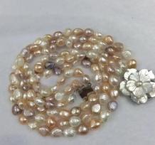 8-9mm 3 row Mix pearl necklace 17-19 inch
