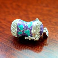 Diffuser Locket Essential Oil Perfume Enamel Flower Box Pendant 2 white